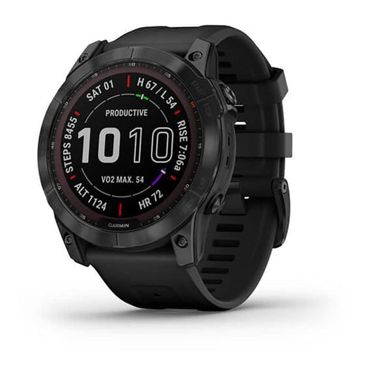 Garmin fēnix® 7X – Sapphire Solar Edition Titanium Carbon Grey DLC con cinturino Black